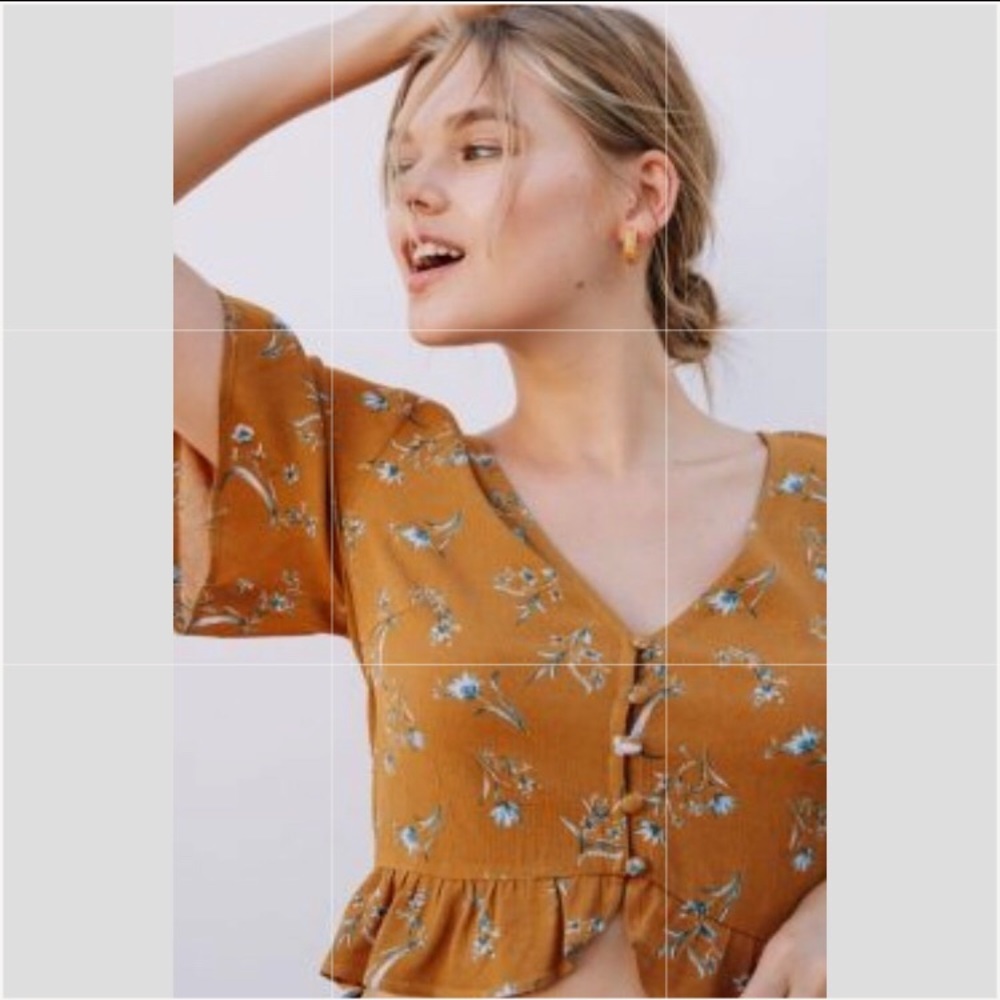 Lottie Moss Floral Crop Top With Button Detail